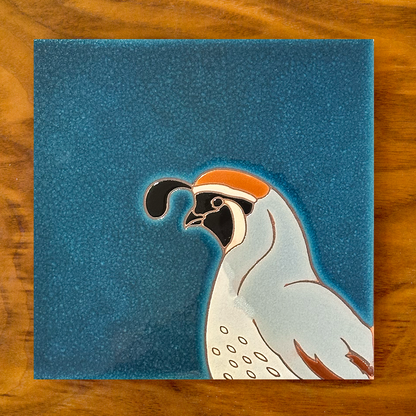 Lone Quail Tile Art Trivet