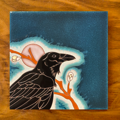 Raven Tile Art Trivet