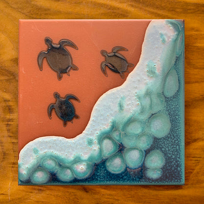 Sea Turtles Art Tile Trivet