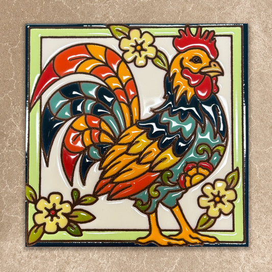 Southwest Rooster Tile (6176), Earthtones Heritage Collection
