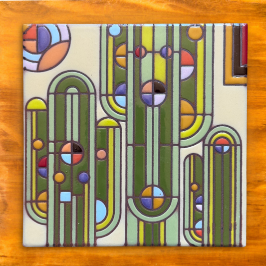 Frank Lloyd Wright© Saguaro Forms Tile Art Trivet | Art and Architecture lovers gift | Southwest Desert Art