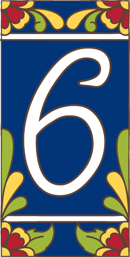 Cobalt Blue Talavera - Loose Tile House Numbers (TC)