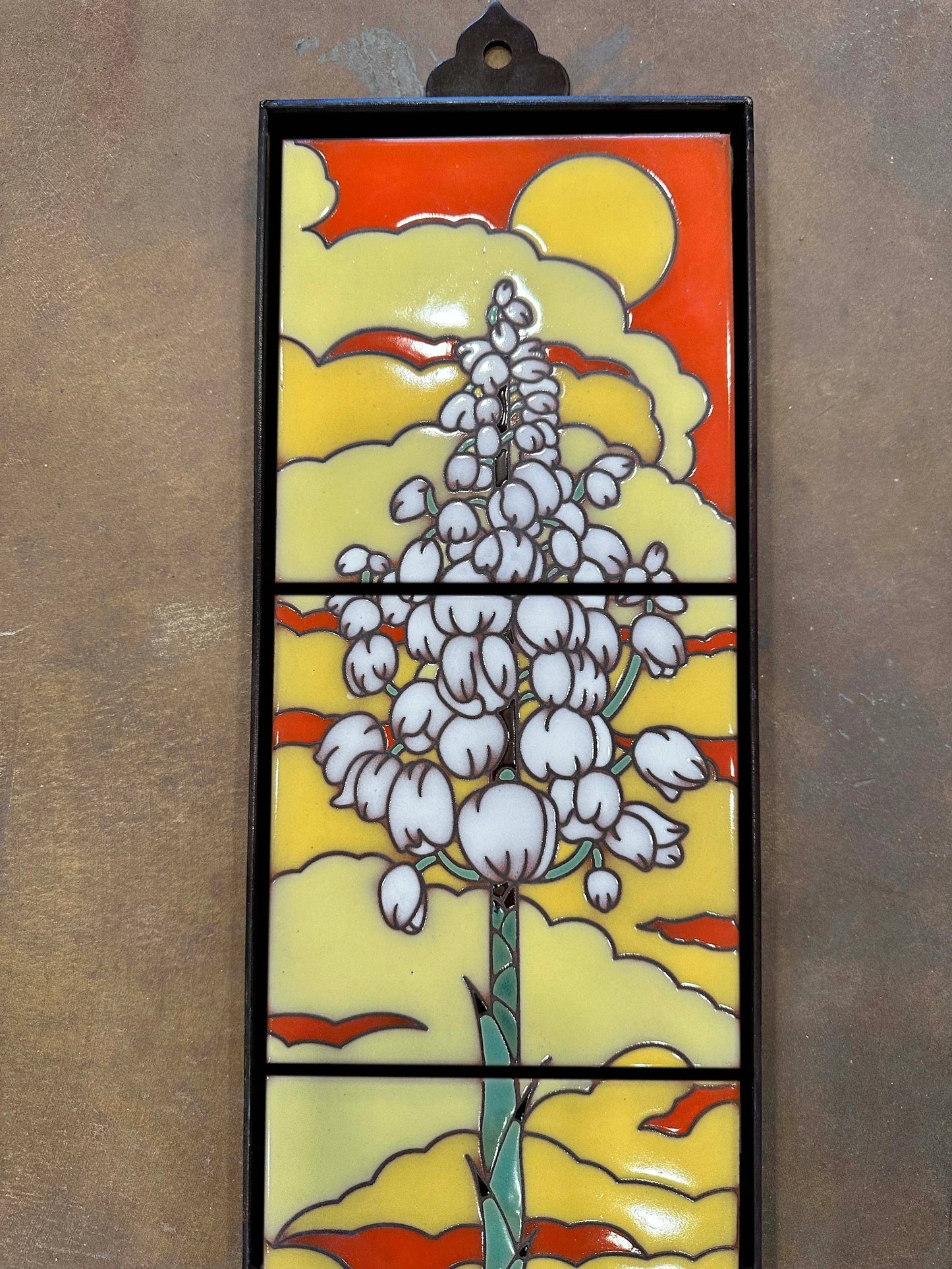 6"x24" Retro Yucca Tile Mural - Framed