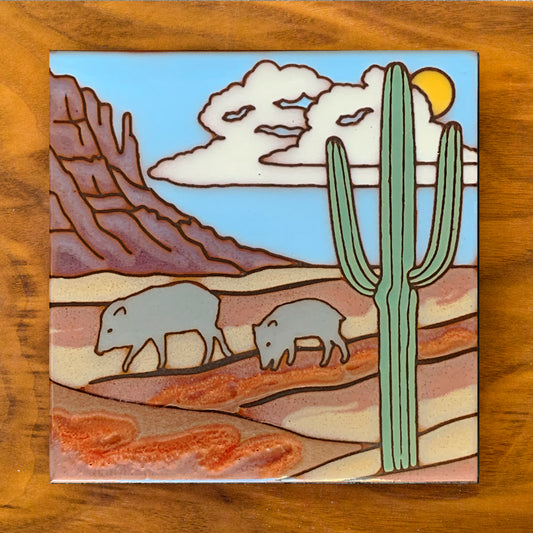 Javelina Tile Art Trivet