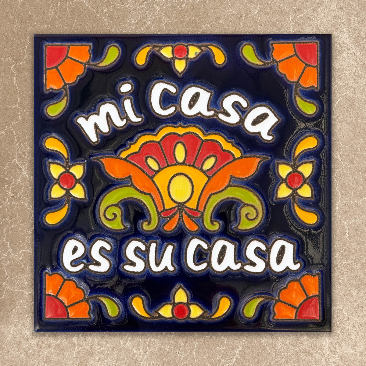 Talavera "Mi Casa es Su Casa" Tile (7919), Earthtones Heritage Collection