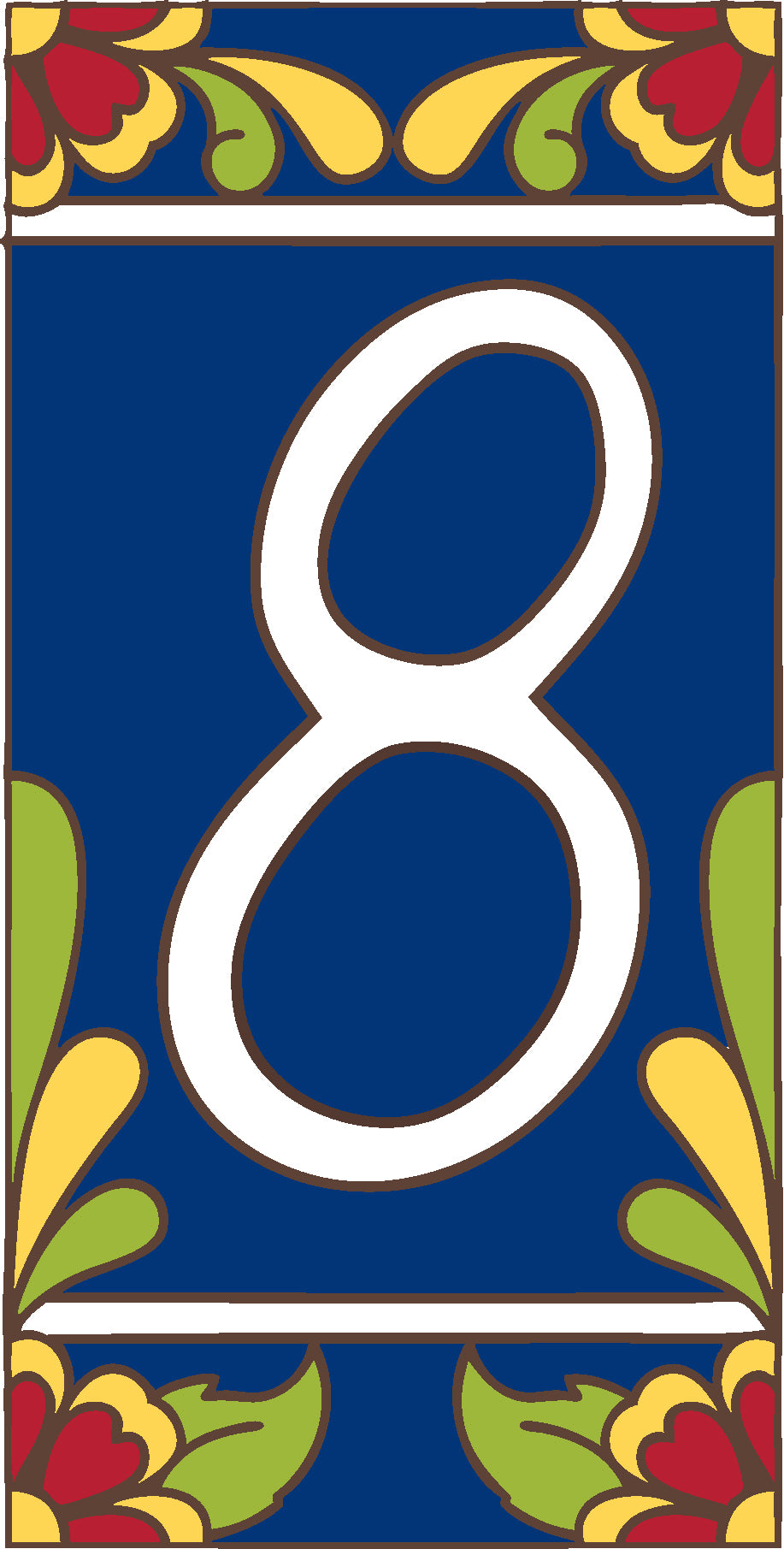 Cobalt Blue Talavera - Loose Tile House Numbers (TC)