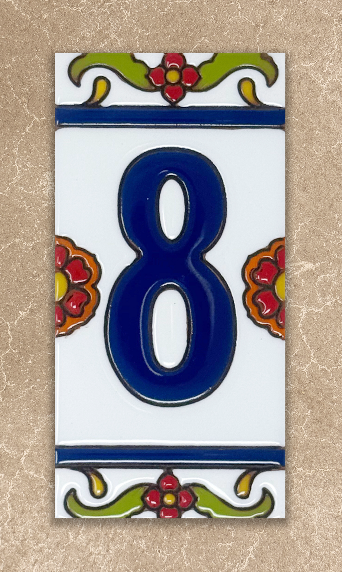White Talavera - Loose Tile House Numbers (TW)