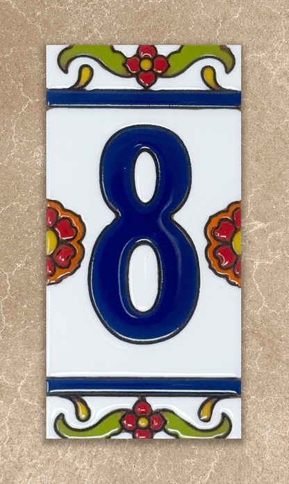 White Talavera - Loose Tile House Numbers (TW)