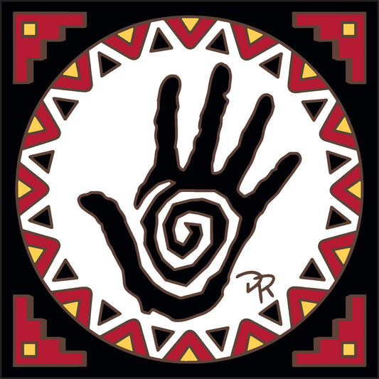 Healing Hand with Border Tile (9213), Earthtones Heritage Collection