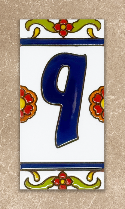White Talavera - Loose Tile House Numbers (TW)