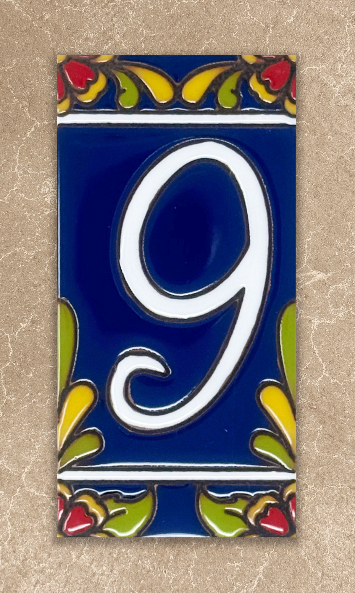 Cobalt Blue Talavera - Loose Tile House Numbers (TC)