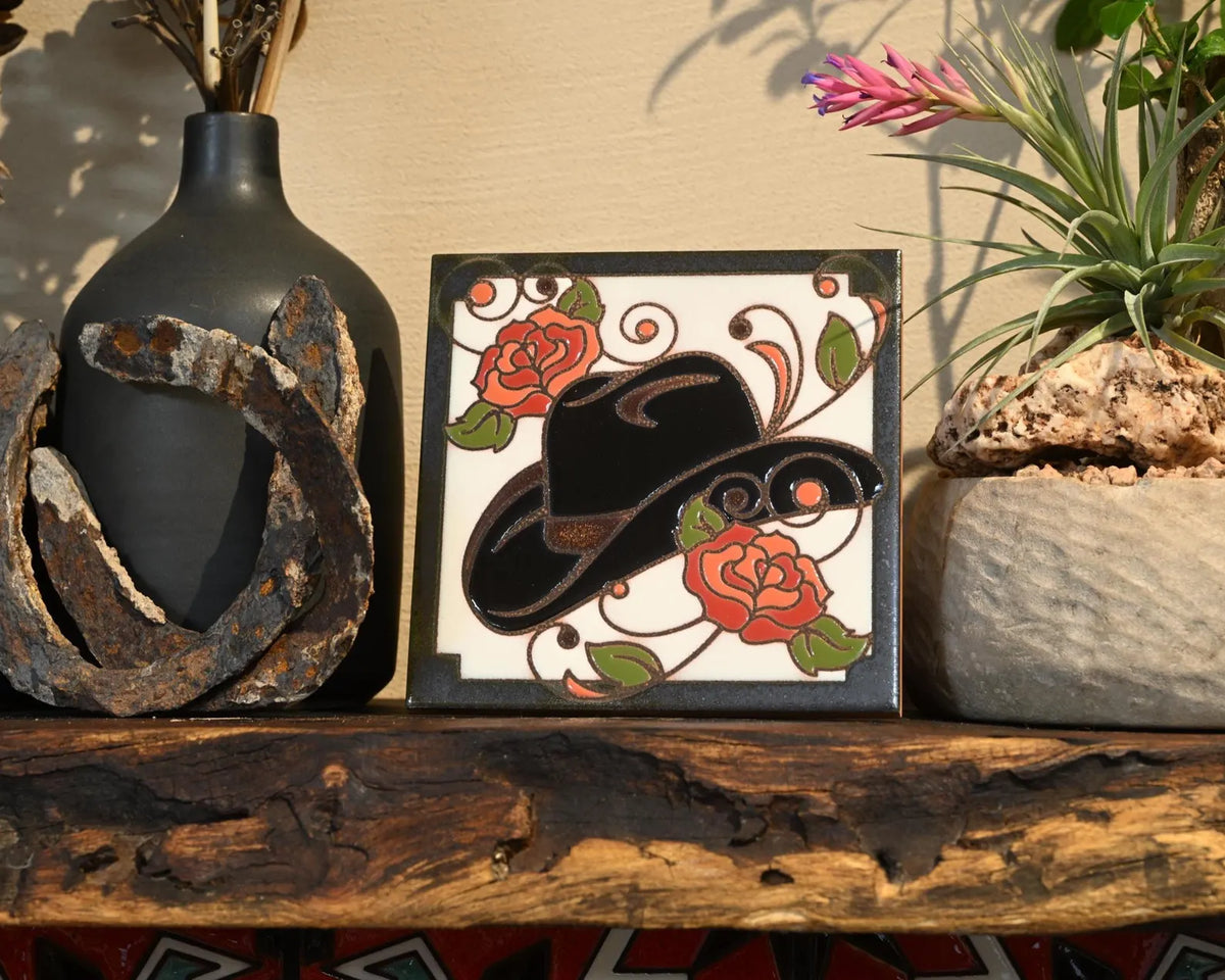 cowboy hat ceramic tile
