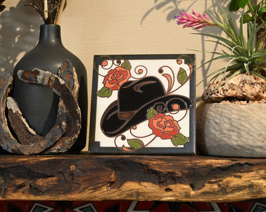 cowboy hat ceramic tile