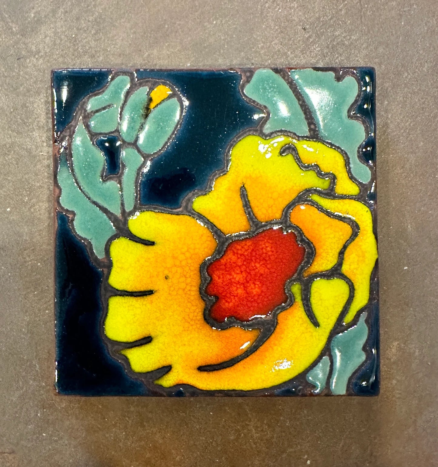 4”x4” Desert Flora Coaster: Poppy