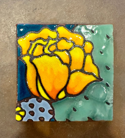 4”x4” Desert Flora Coaster: Prickly Pear