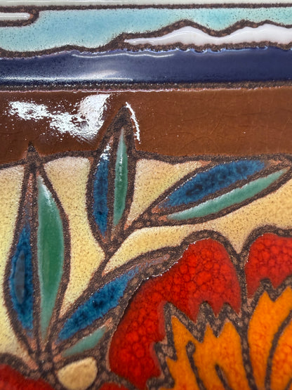Poppies Tile, Pacific Blue Collection