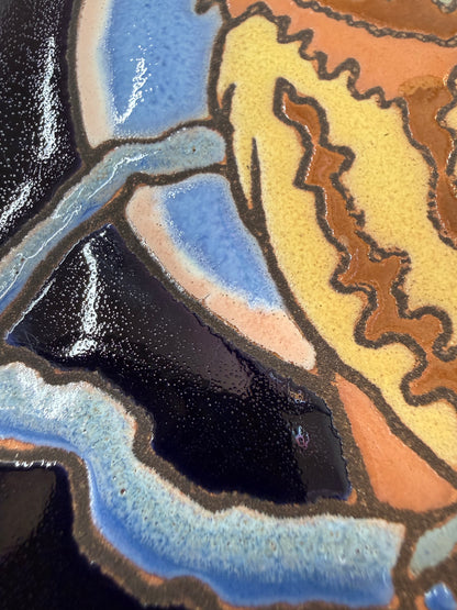 Screech Owl Tile, Pacific Blue Collection