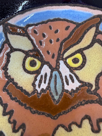 Screech Owl Tile, Pacific Blue Collection