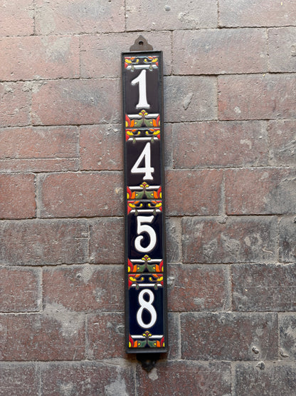 Vertical Framed House Number Set (Choose Design)