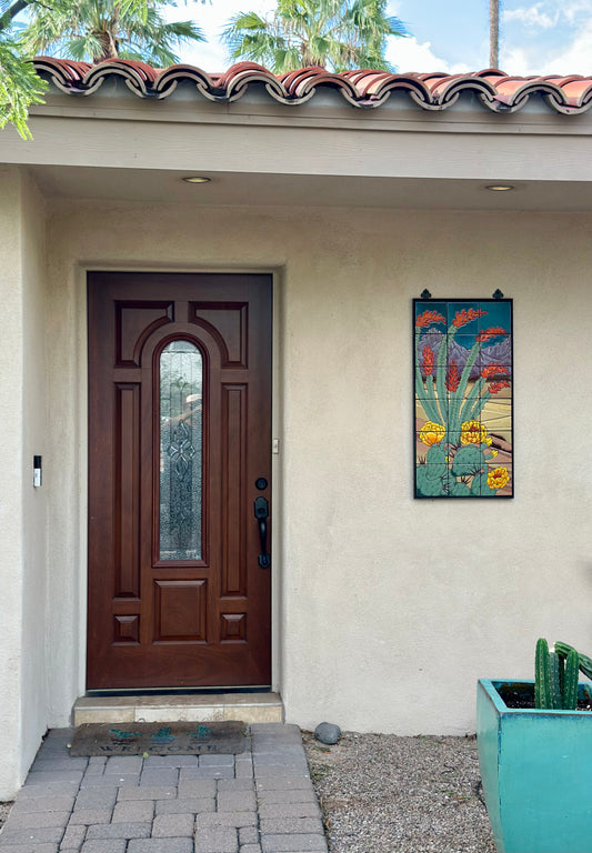 Ocotillo with Full Background Tile Mural 18"x36"