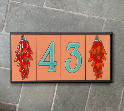 Chilis Southwestern Address Sign | Loose House Number Tiles & Drop-In Frame