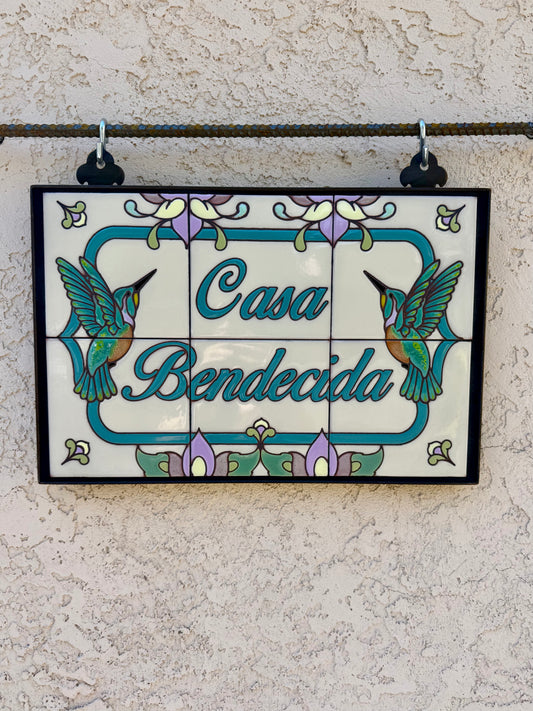 Custom Hummingbird House Sign: 18" Wide by 12" Tall Framed Sign with Personalized Text (Copy)