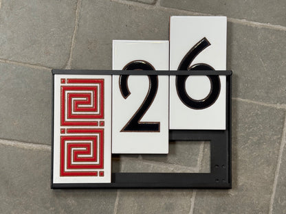 Custom Tile House Number Set: Frank Lloyd Wright© - White