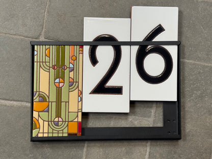 Custom Tile Address Sign: Frank Lloyd Wright© - Saguaro Forms