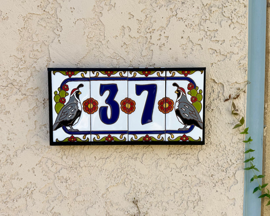 white talavera address sign
