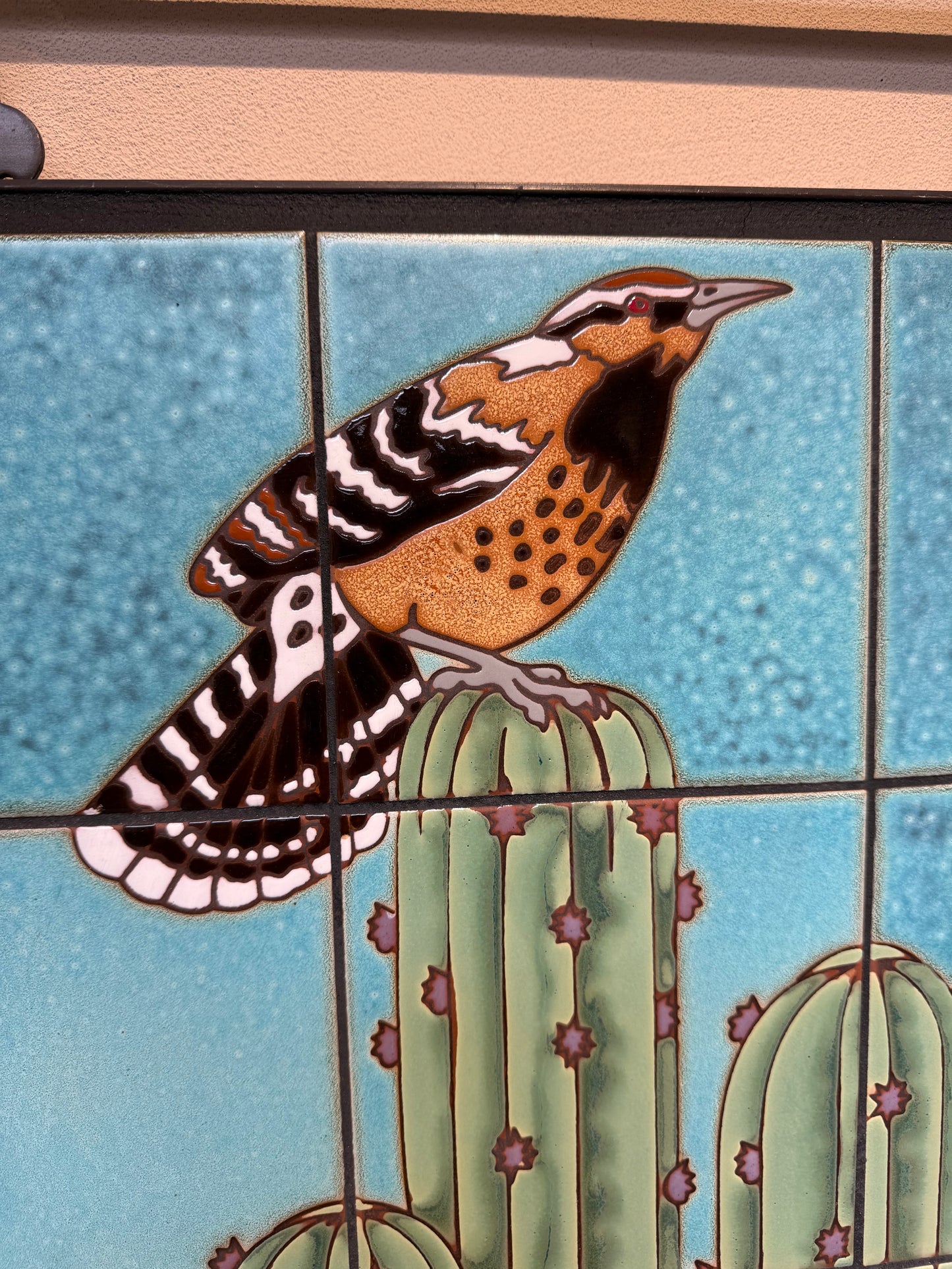 Cactus Wren with Wildflowers 18"x36" Mural