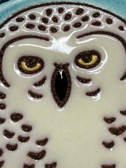Snowy Owl Tile, Pacific Blue Collection