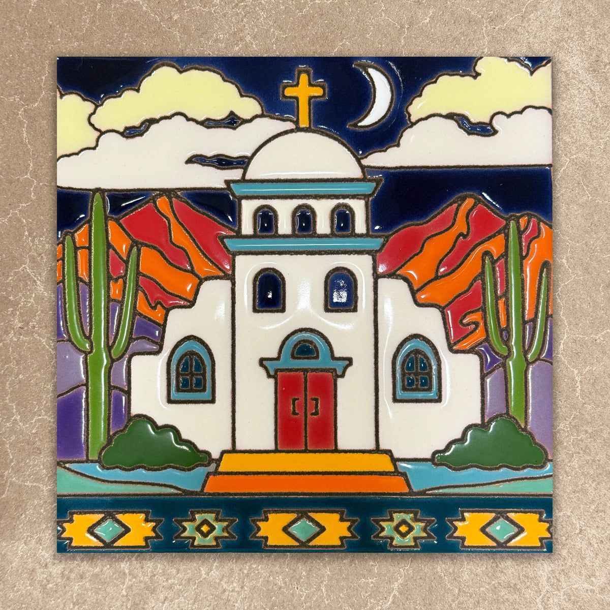 Moonlit Mountain Mission Tile (8528), Earthtones Heritage Collection