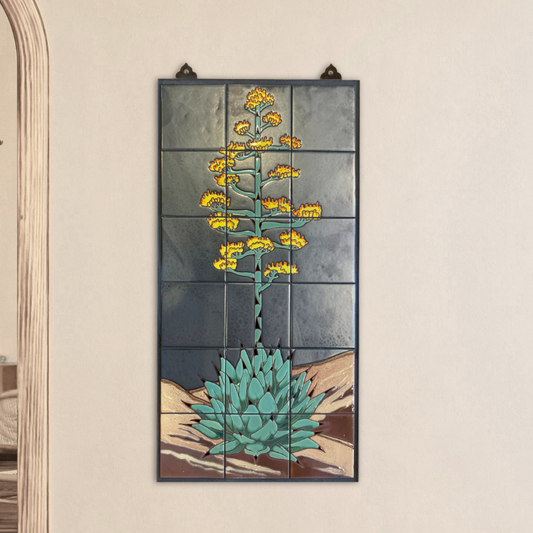 Century Plant on Silver Tile Mural 18"x36"