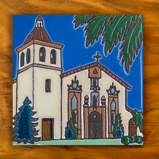 Santa Clara Mission Art Tile, Pacific Blue Collection