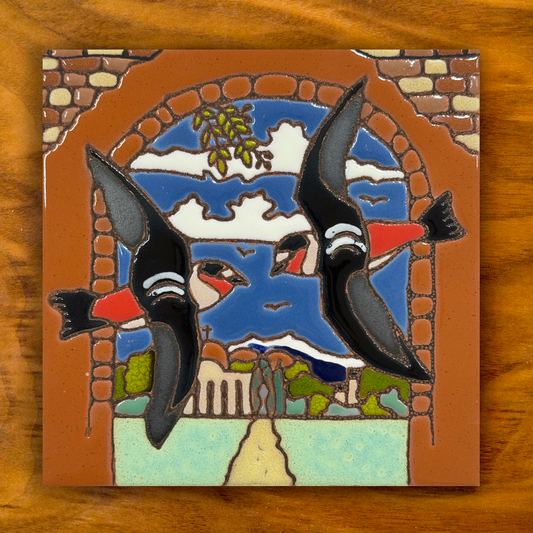 capistrano swallows ceramic tile