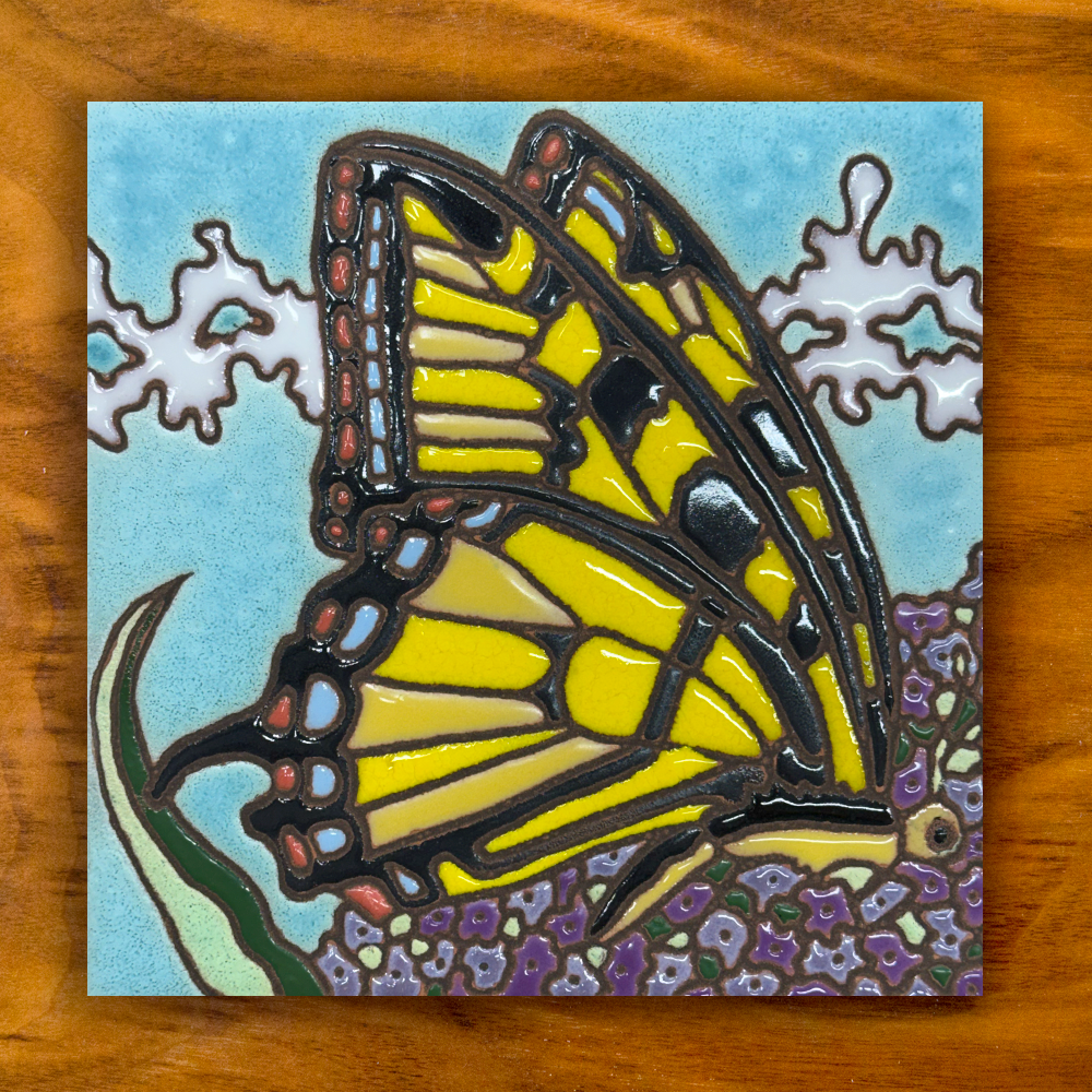 swallowtail butterfly ceramic tile