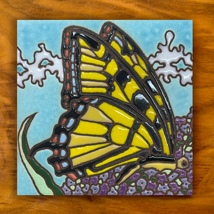 swallowtail butterfly ceramic tile
