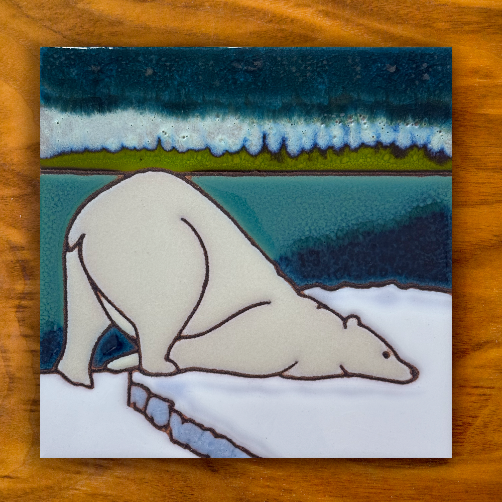 Polar bear ceramic tile