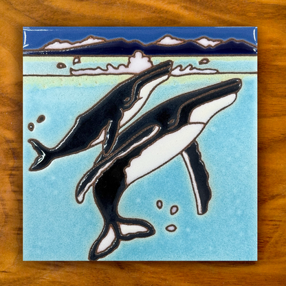 Humpback whale ceramic tile