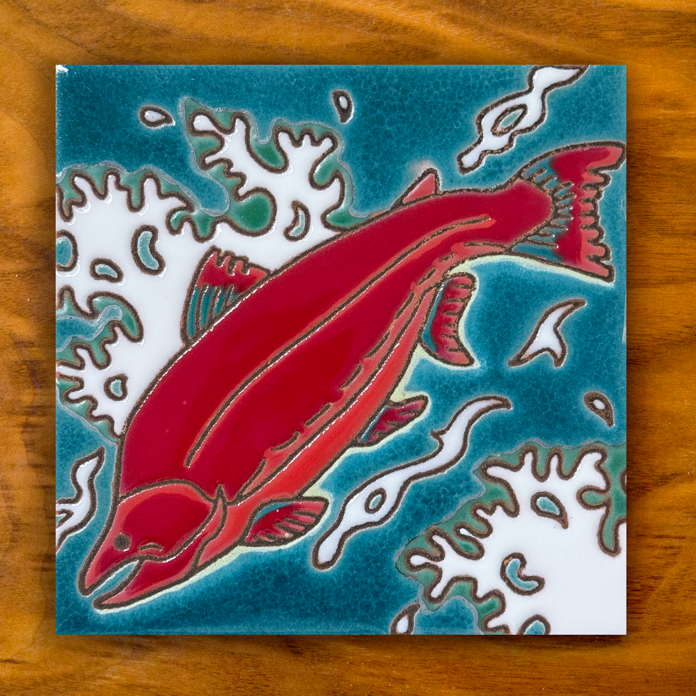 salmon ceramic tile