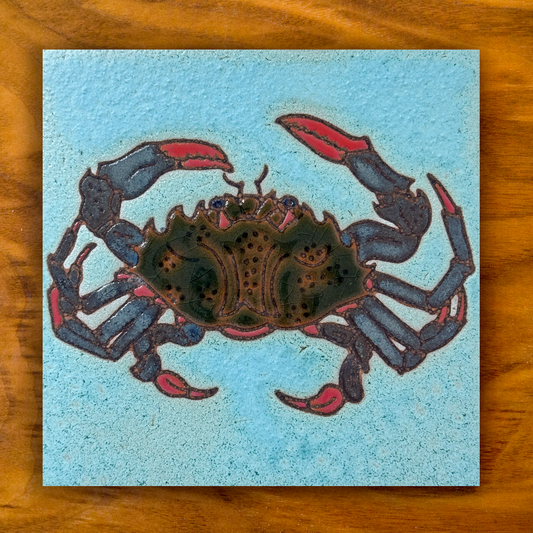 Blue crab ceramic tile