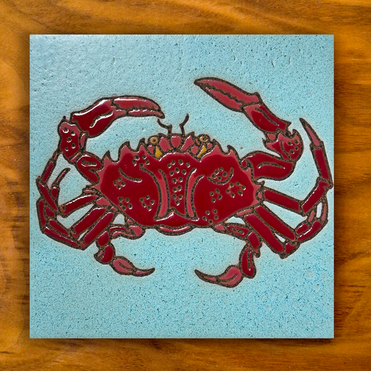 red crab ceramic tile