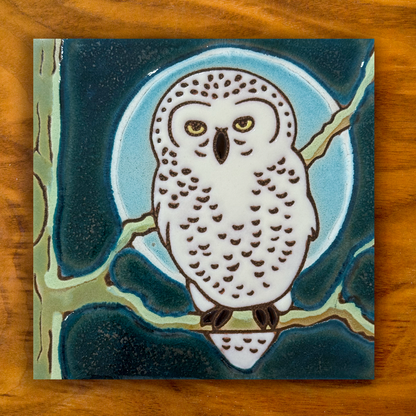 snowy owl ceramic tile