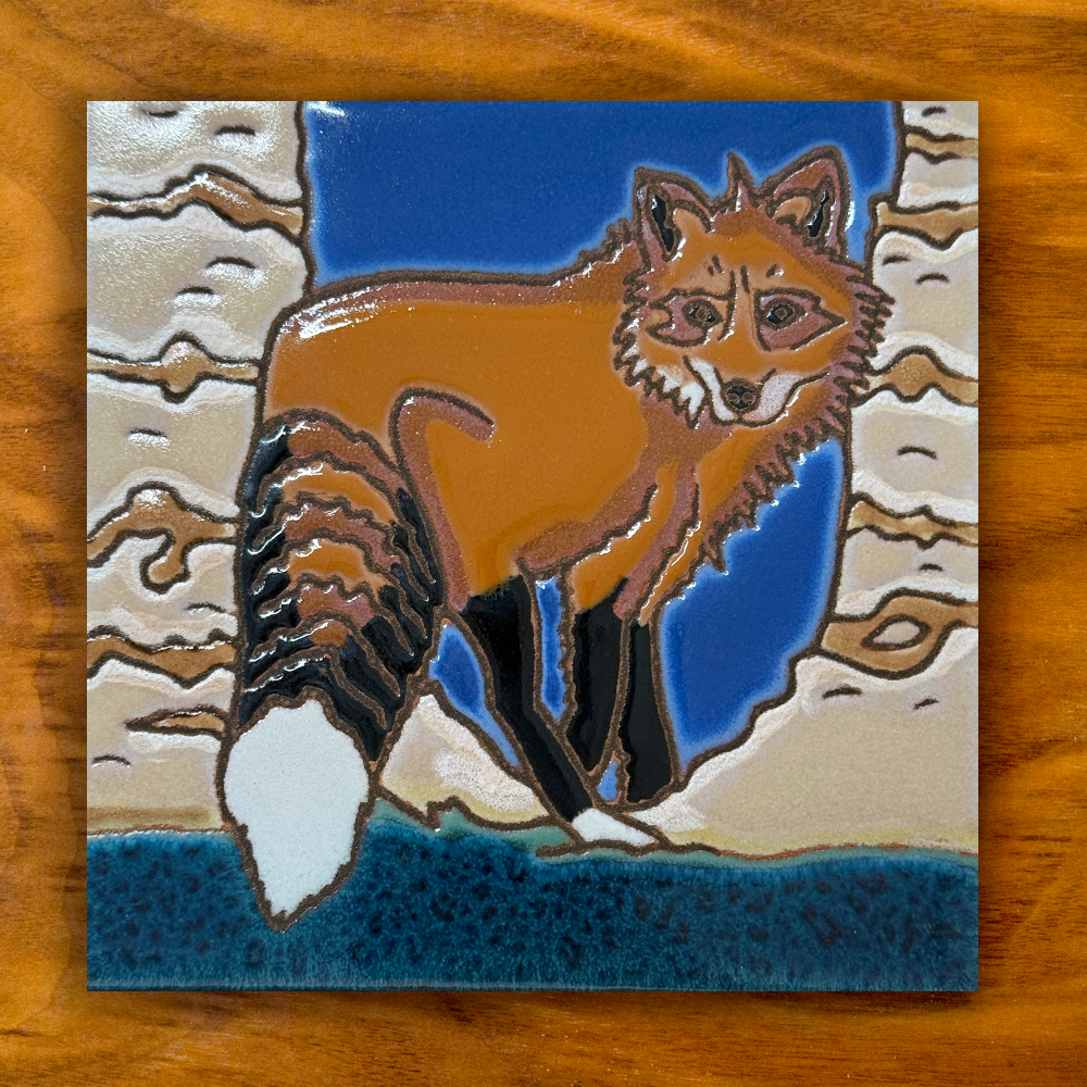 red fox ceramic tile