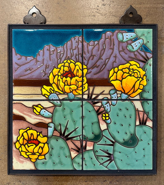 Prickly Pear Desert Scene Tile Mural