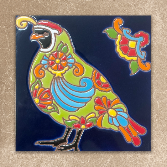 Talavera Quail Tile (8005), Earthtones Heritage Collection