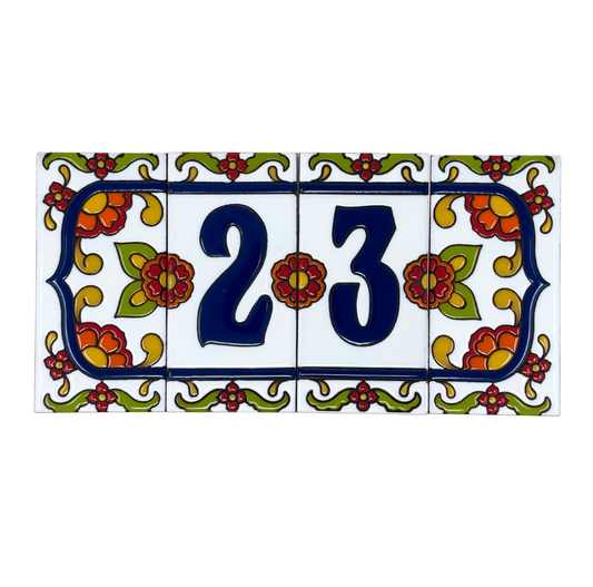 Talavera Tile House Number Mexican Tile Address Sign