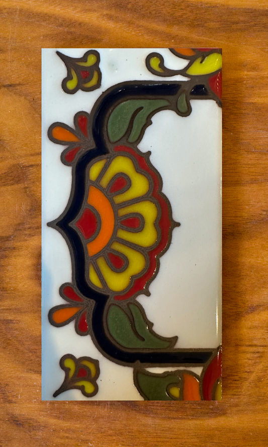 Talavera: White 3x6 House Number Tile End Caps