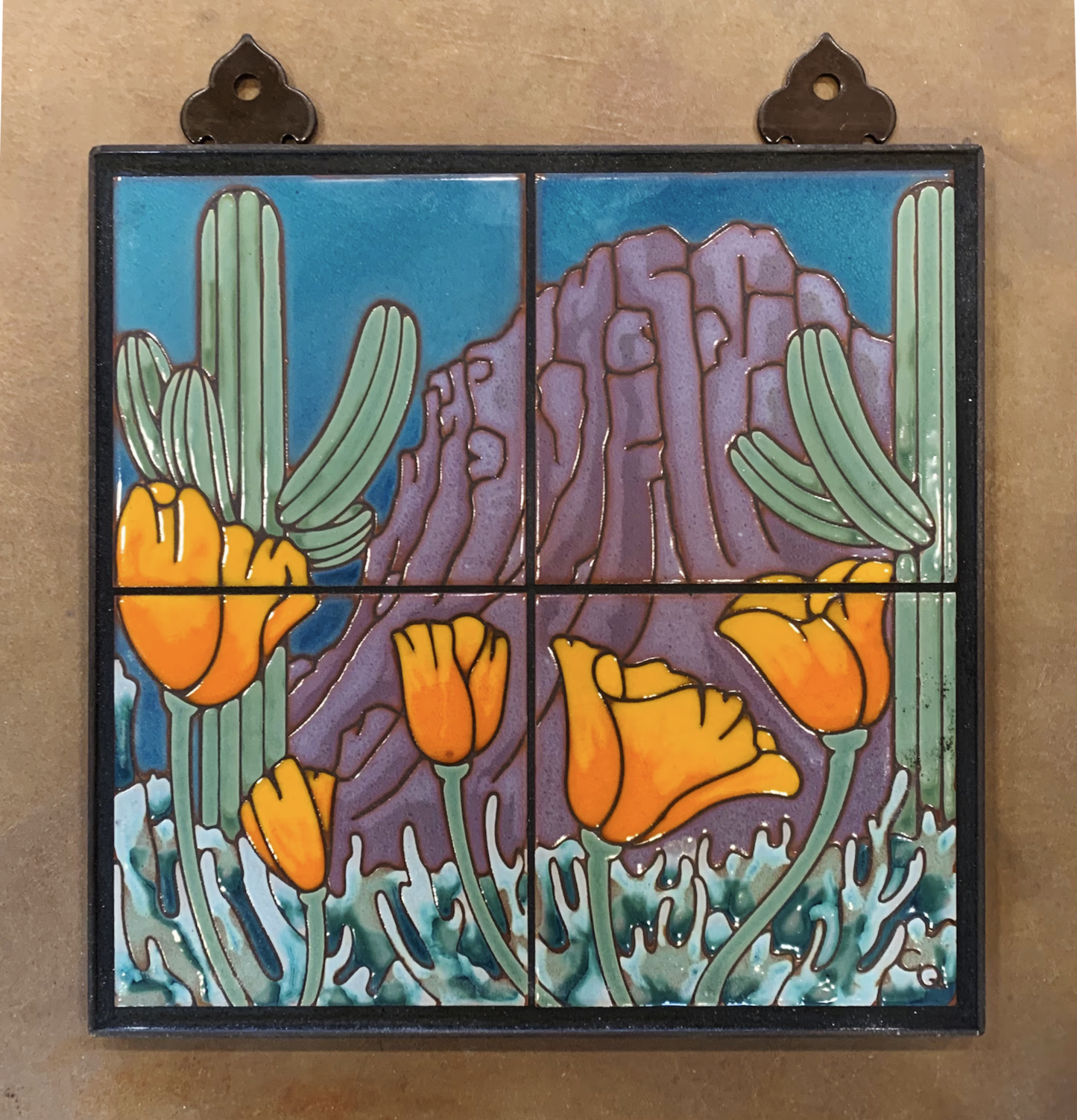 Tucson Mountains Poppies Tile Mural