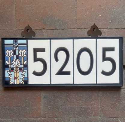 Custom Framed Tile Address Sign: Frank Lloyd Wright© - Waterlilies